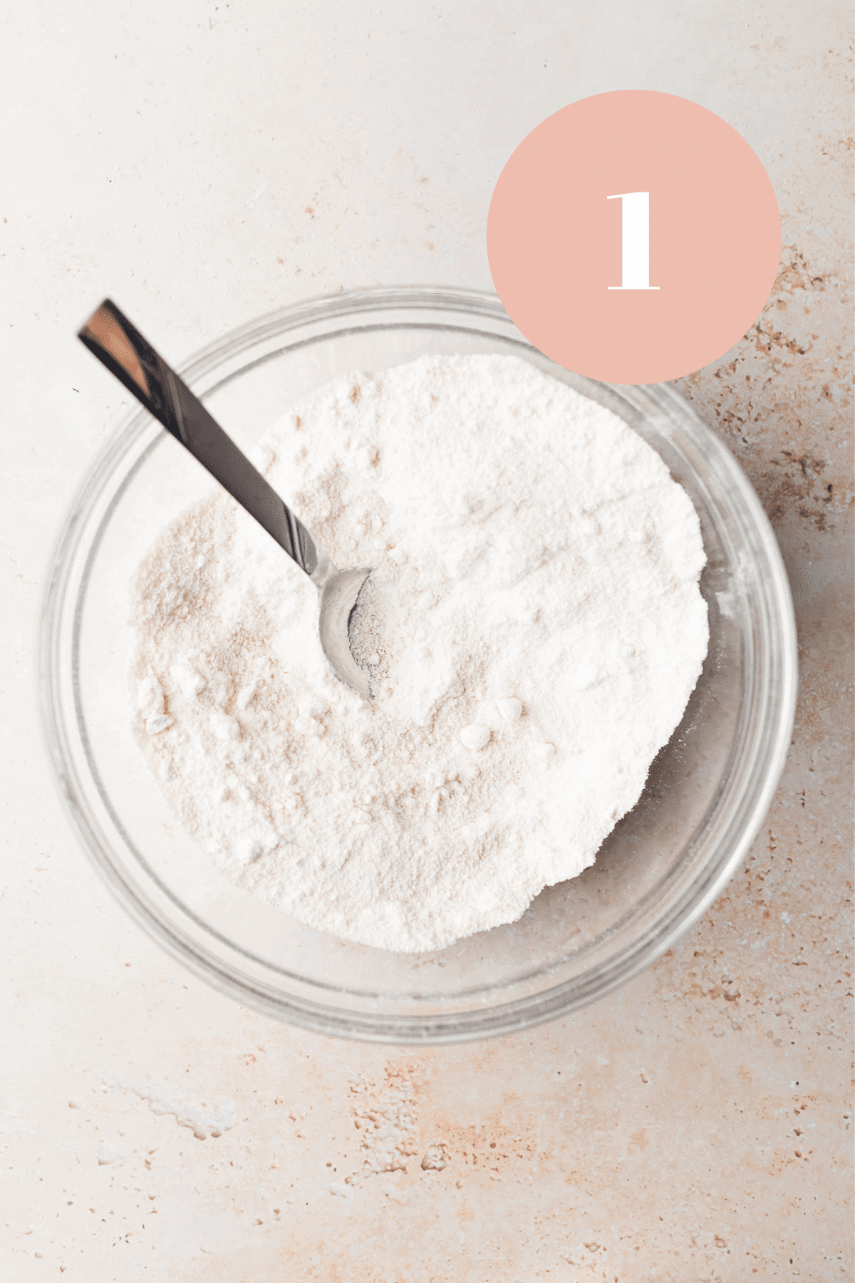 overhead shot of a bowl of the dry ingredients