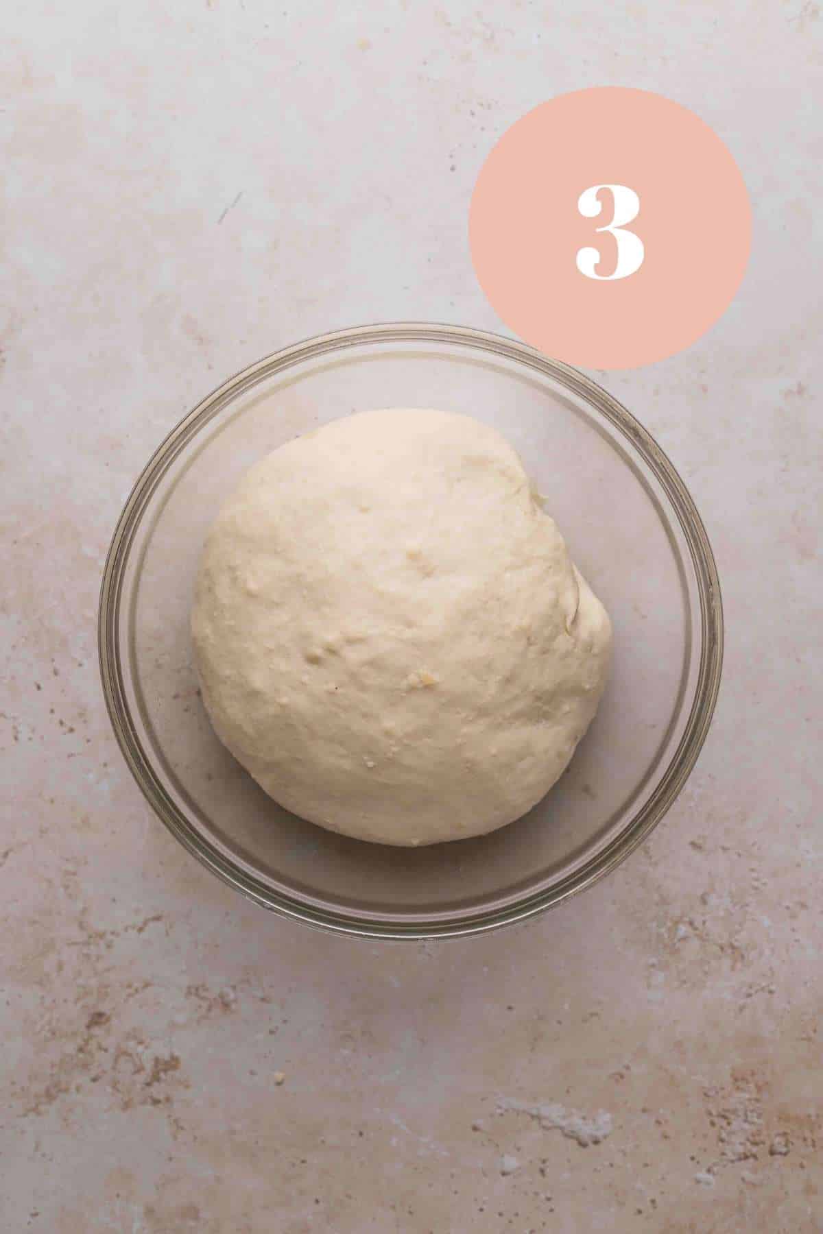 the parmesan bread bite dough after it has doubled in size.