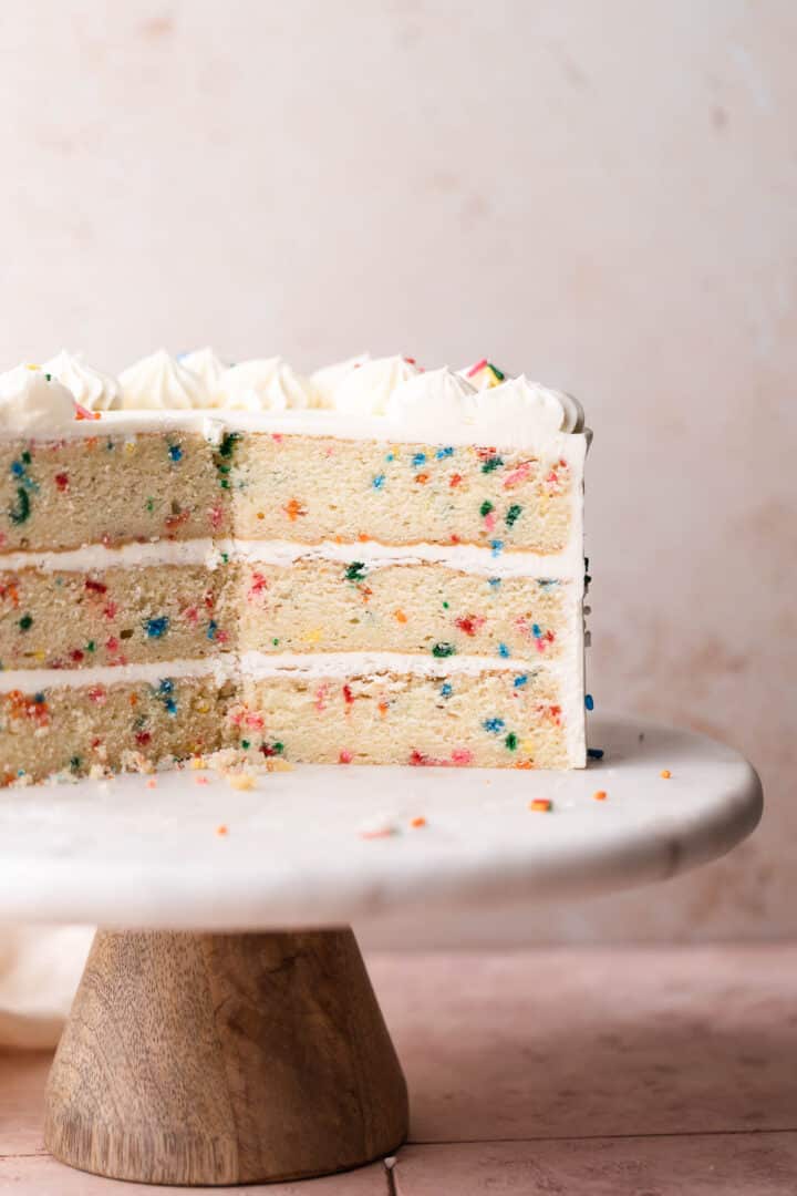 The Best 8 Inch Cake (Funfetti Vanilla) - Cambrea Bakes