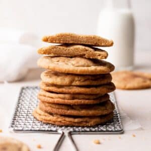 a stack of brown butter snickerdoodles.