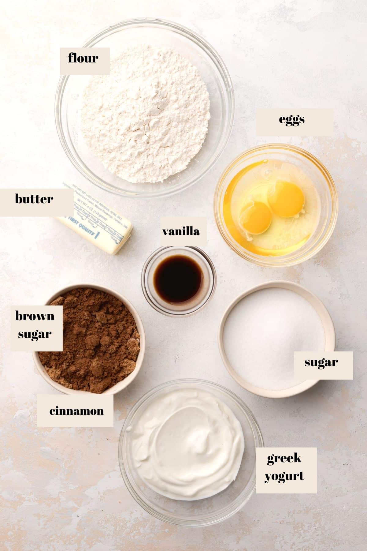 ingredients needed to make snickerdoodle coffee cake.