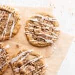 coffee cake cookies on a piece of parchment paper.