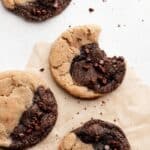 chocolate peanut butter marbled cookies.