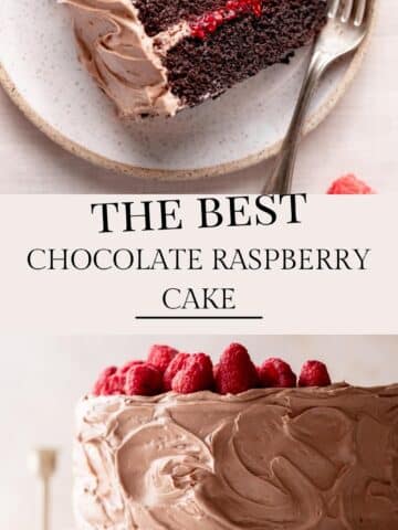 chocolate raspberry cake pinterest pin.