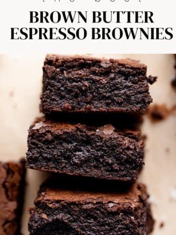 brown butter espresso brownies on parchment.