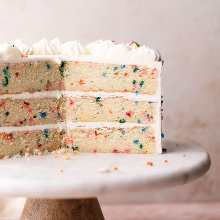 The Best 8 Inch Cake (Funfetti Vanilla) - Cambrea Bakes