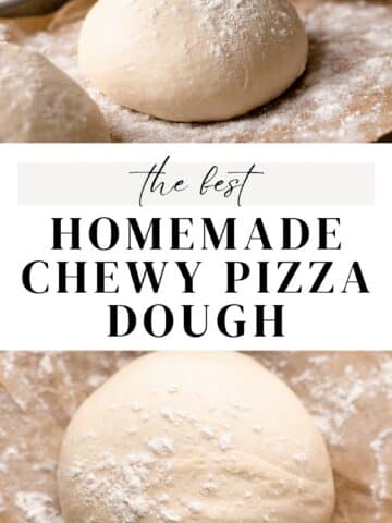chewy pizza dough balls on a baking tray.