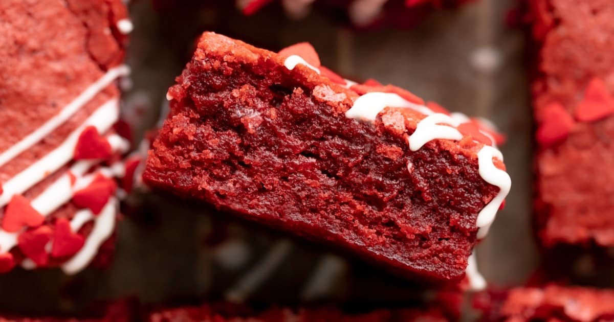 Red Velvet Brownies with Cream Cheese Drizzle Cambrea Bakes