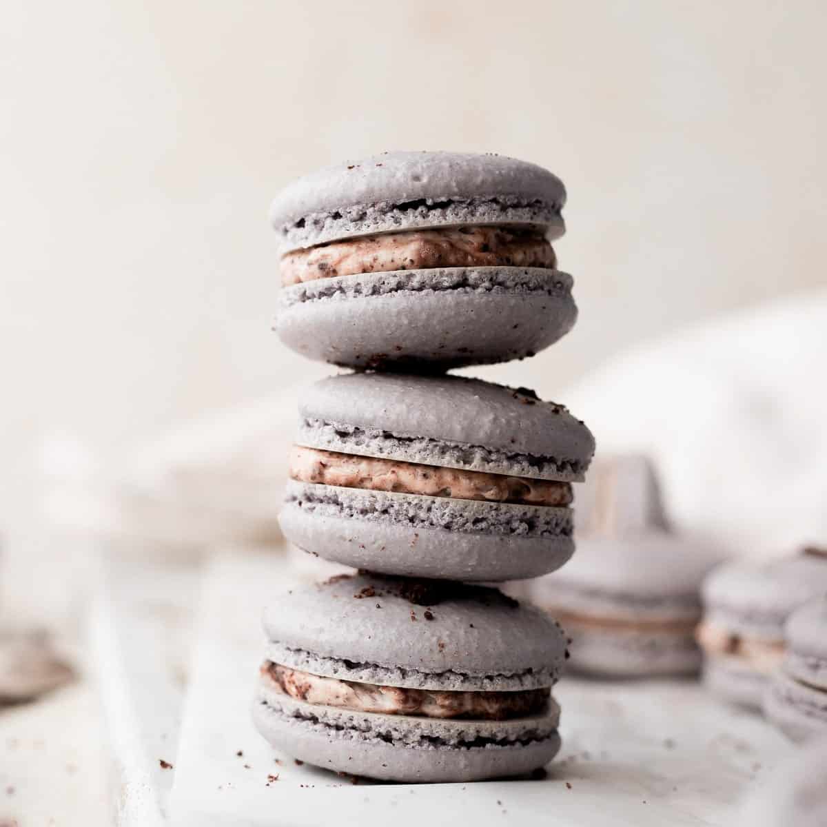 Cookies and Cream Macarons - Cambrea Bakes