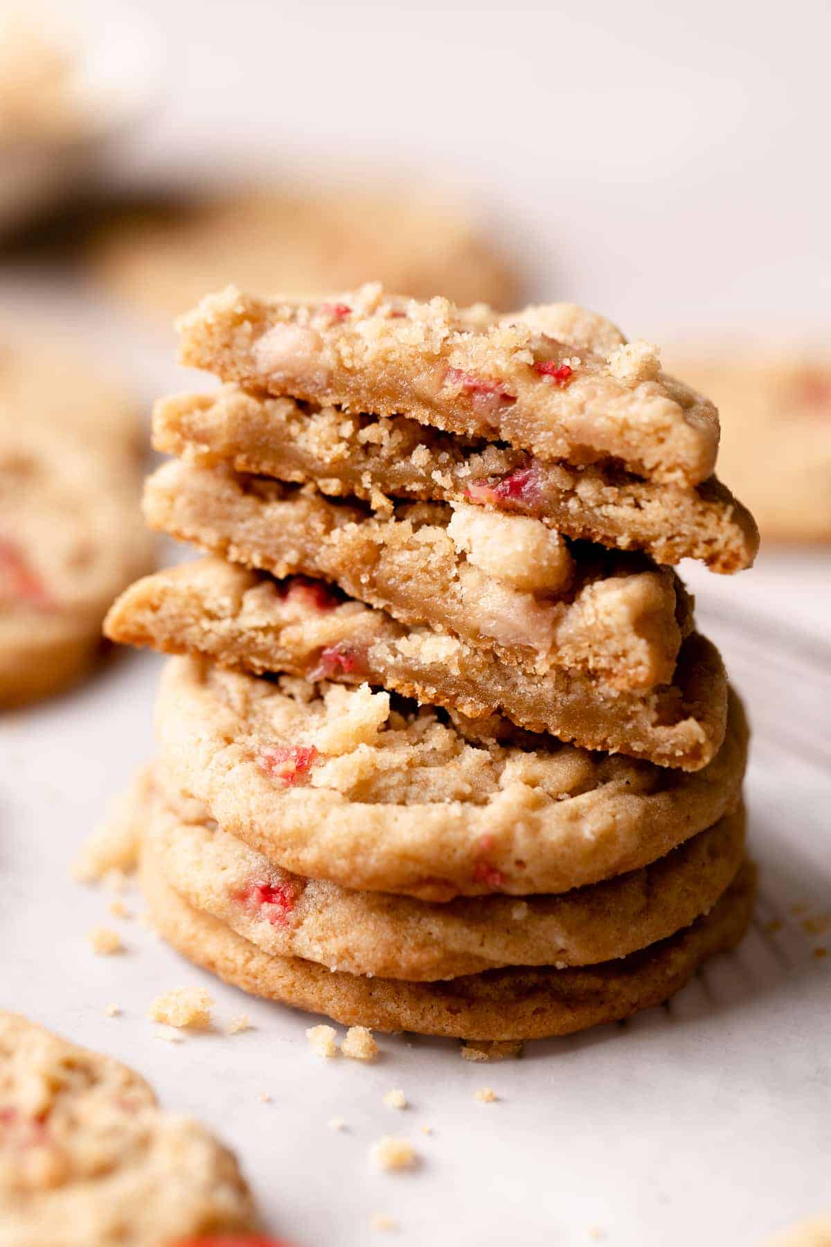 a stack of strawberry cookies.