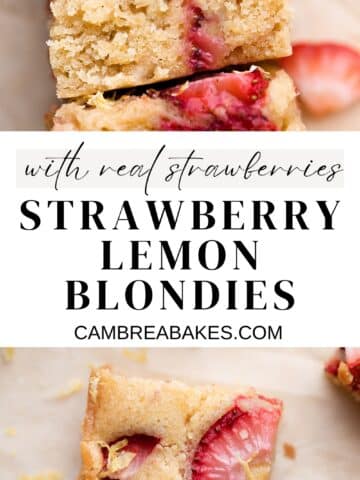 strawberry lemon blondies pinterest pin.