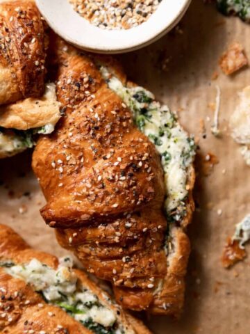 spinach croissants with everything bagel seasoning.