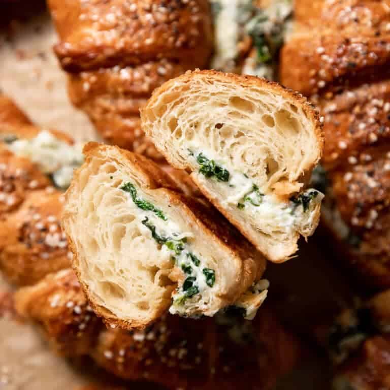 Cheesy Everything Spinach Croissants