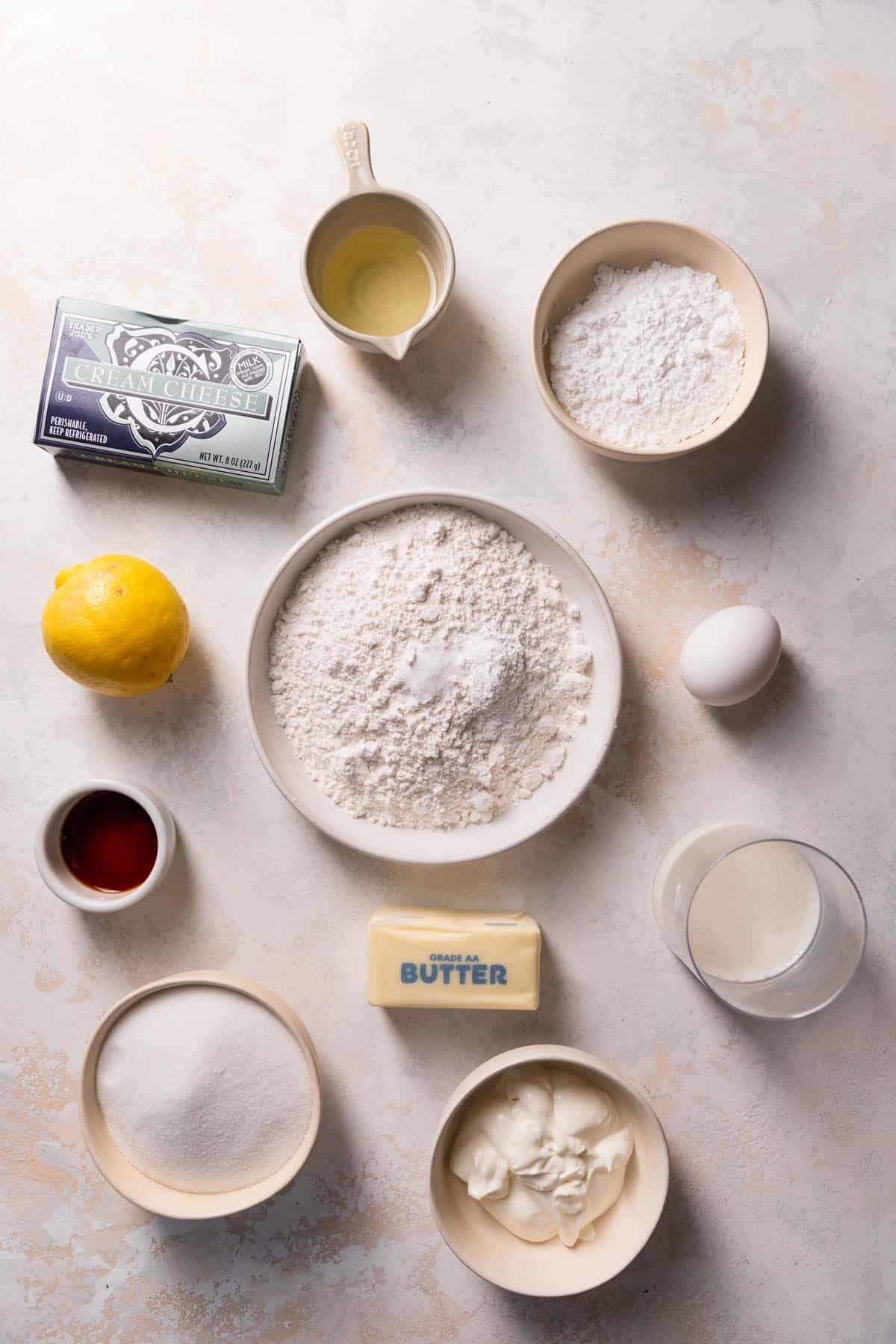 ingredients needed to make lemon bar cake.