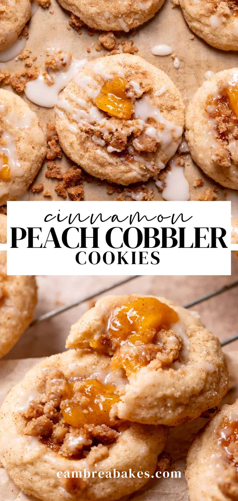 Peach Cobbler Cookies - Cambrea Bakes