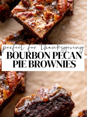 pecan pie brownie pinterest pin with text.