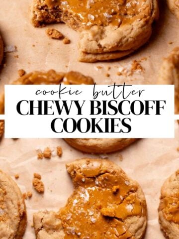 Biscoff butter cookies pinterest pin with text overlay.