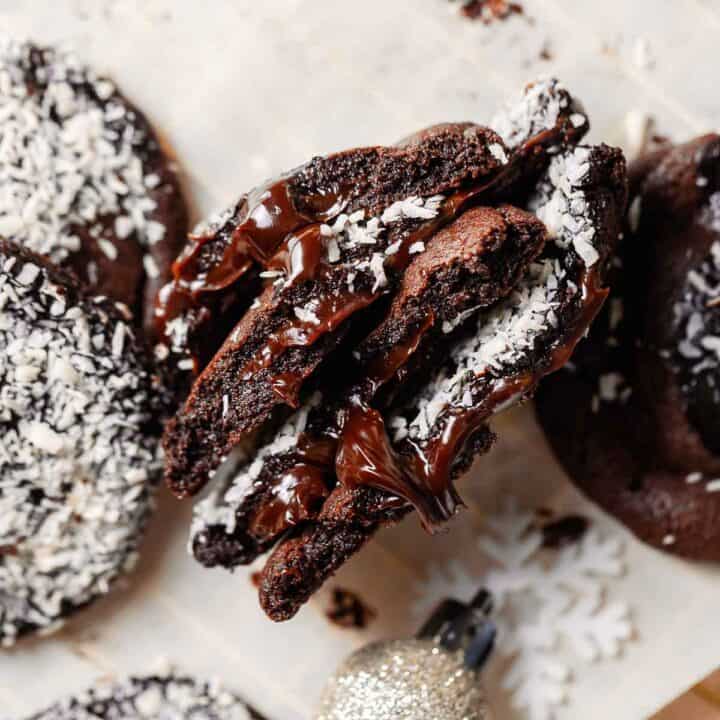 Chocolate Fudge Lamington Cookies Cambrea Bakes