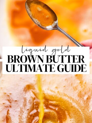 How to make brown butter pinterest pin with text overlay.