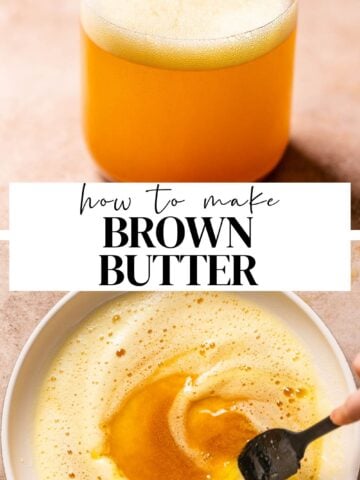 How to make brown butter pinterest pin with text overlay.