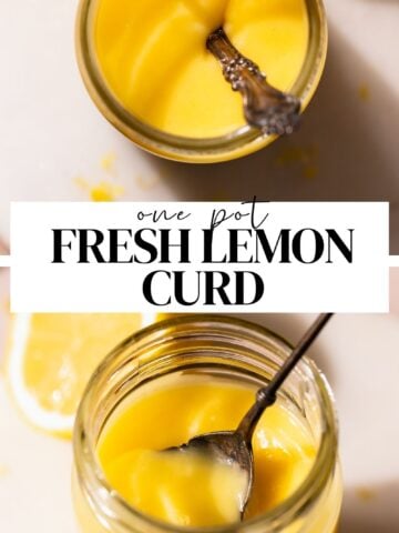 Easy lemon curd recipe pinterest pin with text overlay.