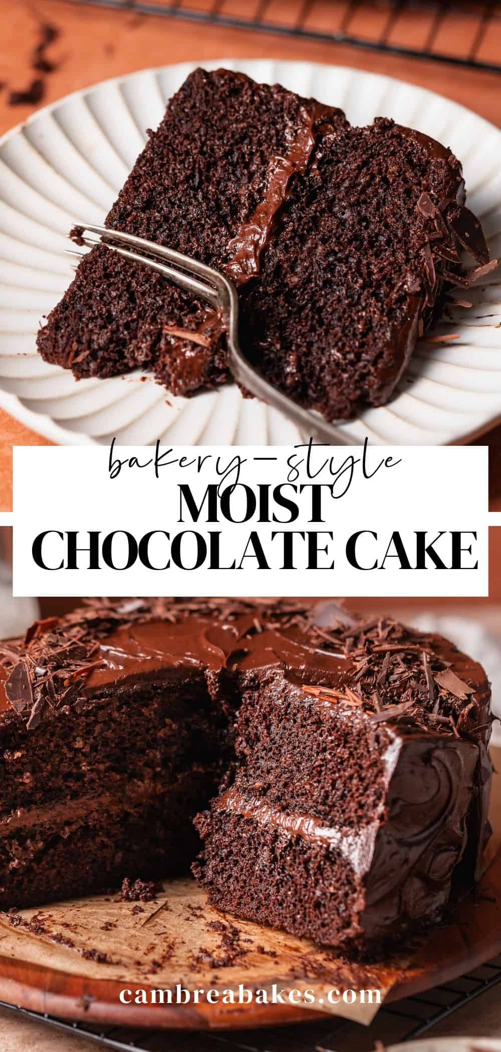 Fudgy Moist Chocolate Cake - Cambrea Bakes