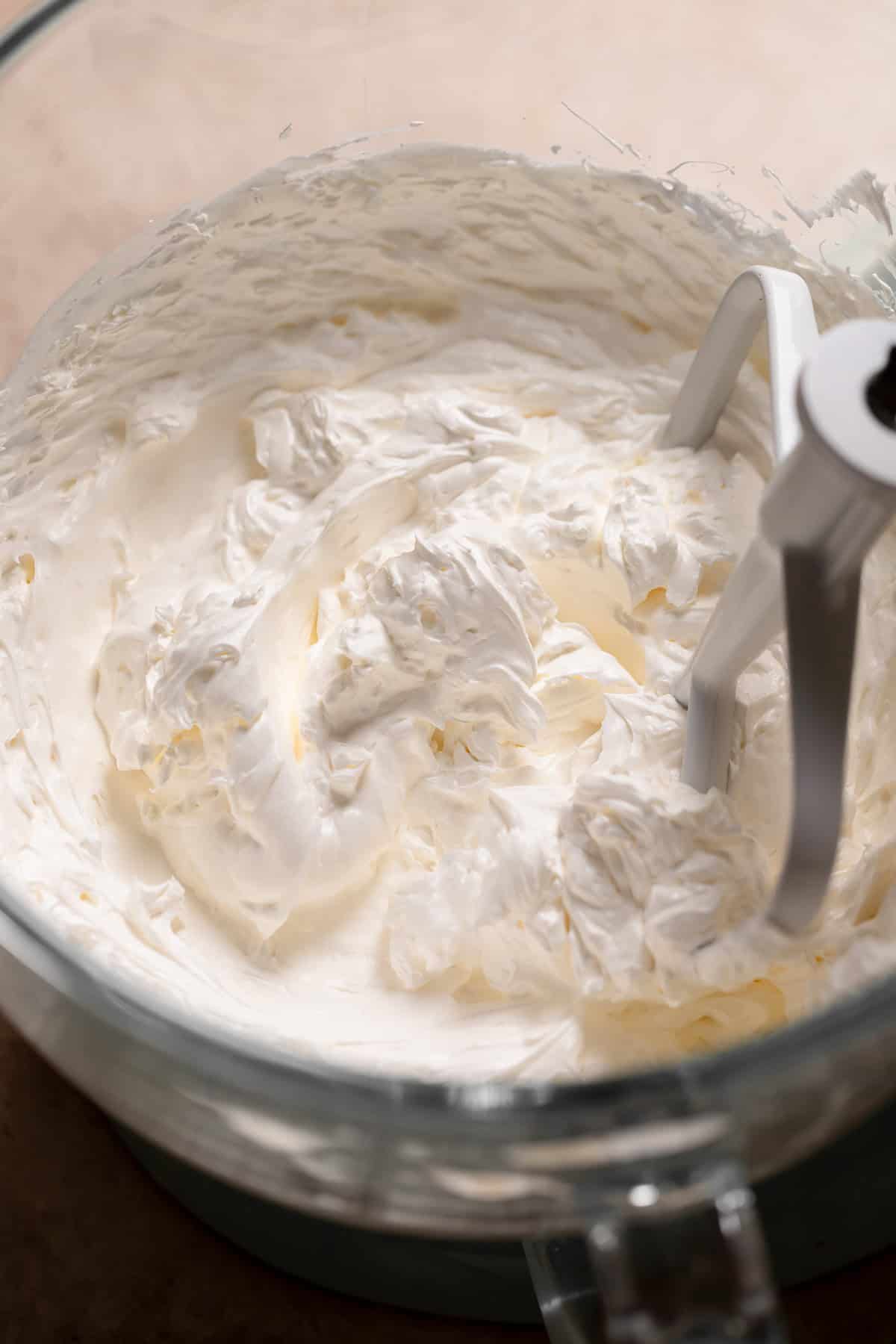 A bowl of swiss meringue buttercream.