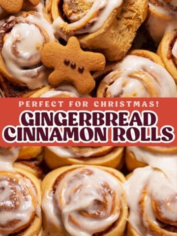 Gingerbread cinnamon pinterest pin with text overlay.