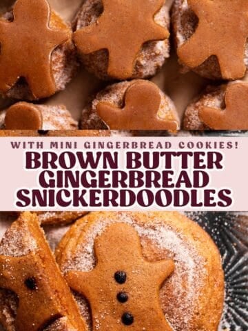Gingerbread snickerdoodle pinterest graphic with text overlay