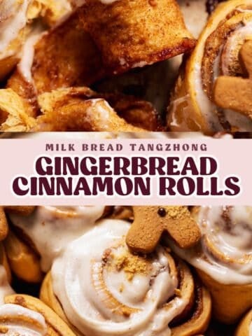 Gingerbread cinnamon pinterest pin with text overlay.