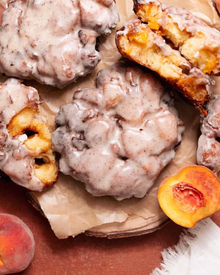 Peach Fritters with Brown Butter Glaze